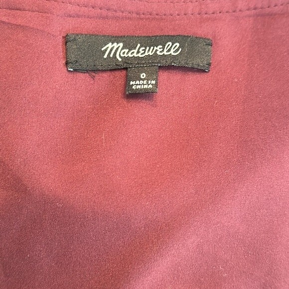 Madewell burgundy Silk Star Print Mini Dress size  0 - Picture 14 of 16